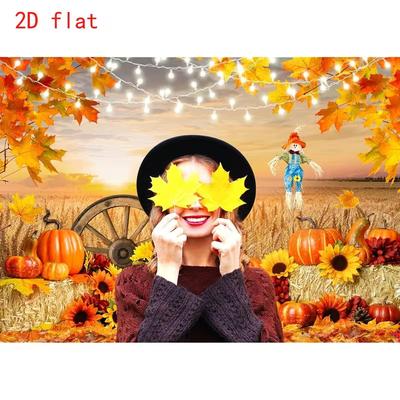 2D Fall Harvest Backdrop, Thanksgiving Party Photo Background