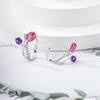 New 925 Silver Hoops Earrings Colorful Flower Butterfly Bee Drop Earring For Women Birthday Party Fashion Jewelry Gifts