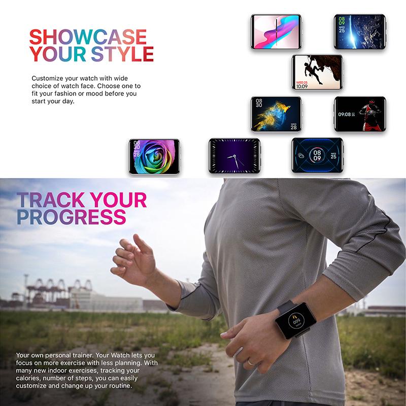 2.86inch Smart Watch Large Screen Android 4G Pluggable Card Phone GPS Smart 4G Watch Waterproof IP67 SIM Card Smartwatch