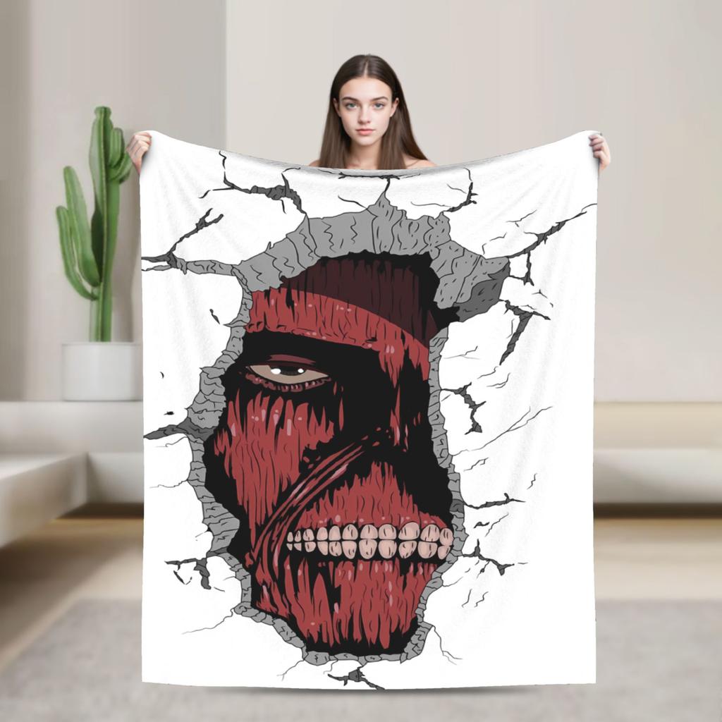 Anime Attack On Titan Blankets Camping Flannel Throw Blanket For Outdoor Soft Custom Quality Bedspread Gift