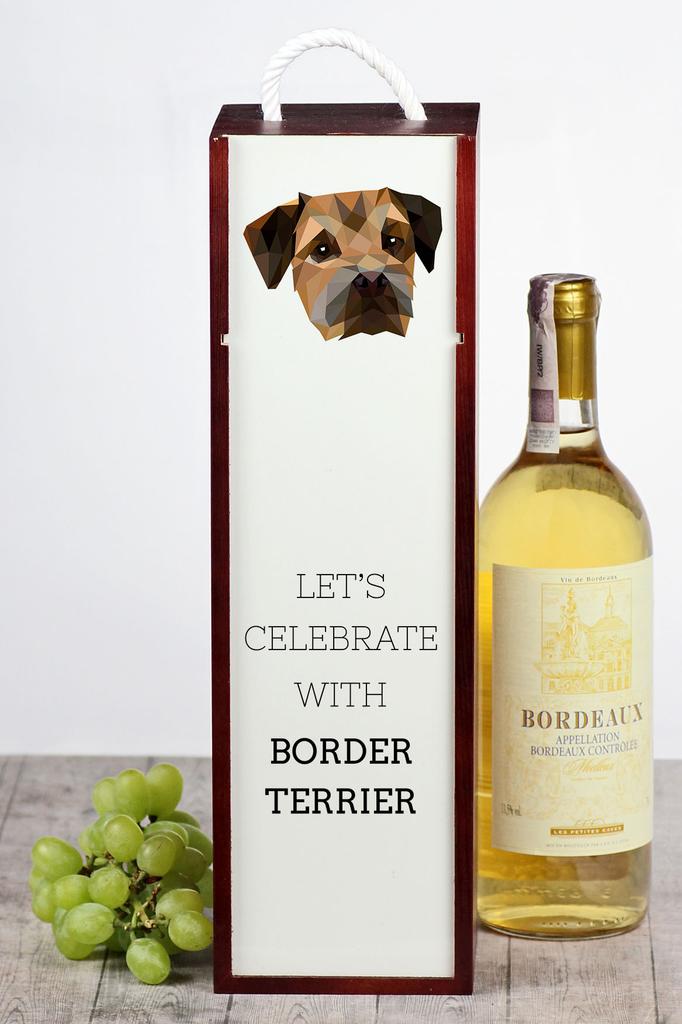 Border Terrier - Geometric Box with Photo and Inscription for Wine Brand Art-Dog