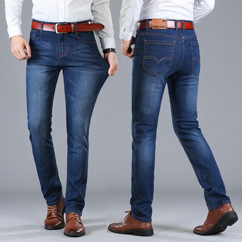 Padded and Thickened Jeans Men's Autumn and Winter Section of the New Loose Straight with Velvet Warm Men's Winter Trousers