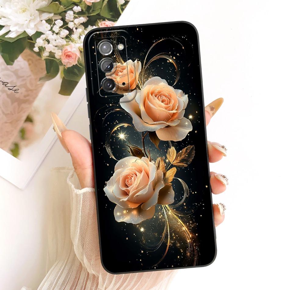Für Samsung Galaxy S20 S20+ S20FE Niedliche Katze Blume Handyhülle Für Samsung S 20 S20 FE 4G 5G Stoßfeste Weiche Silikon-Stoßfänger