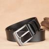 Curea cu Cataramă cu Pini pentru Bărbați, Curea Retro din Piele pentru Pantaloni Largi, Curea Casual pentru Bărbați din Piele de Vacă Pură