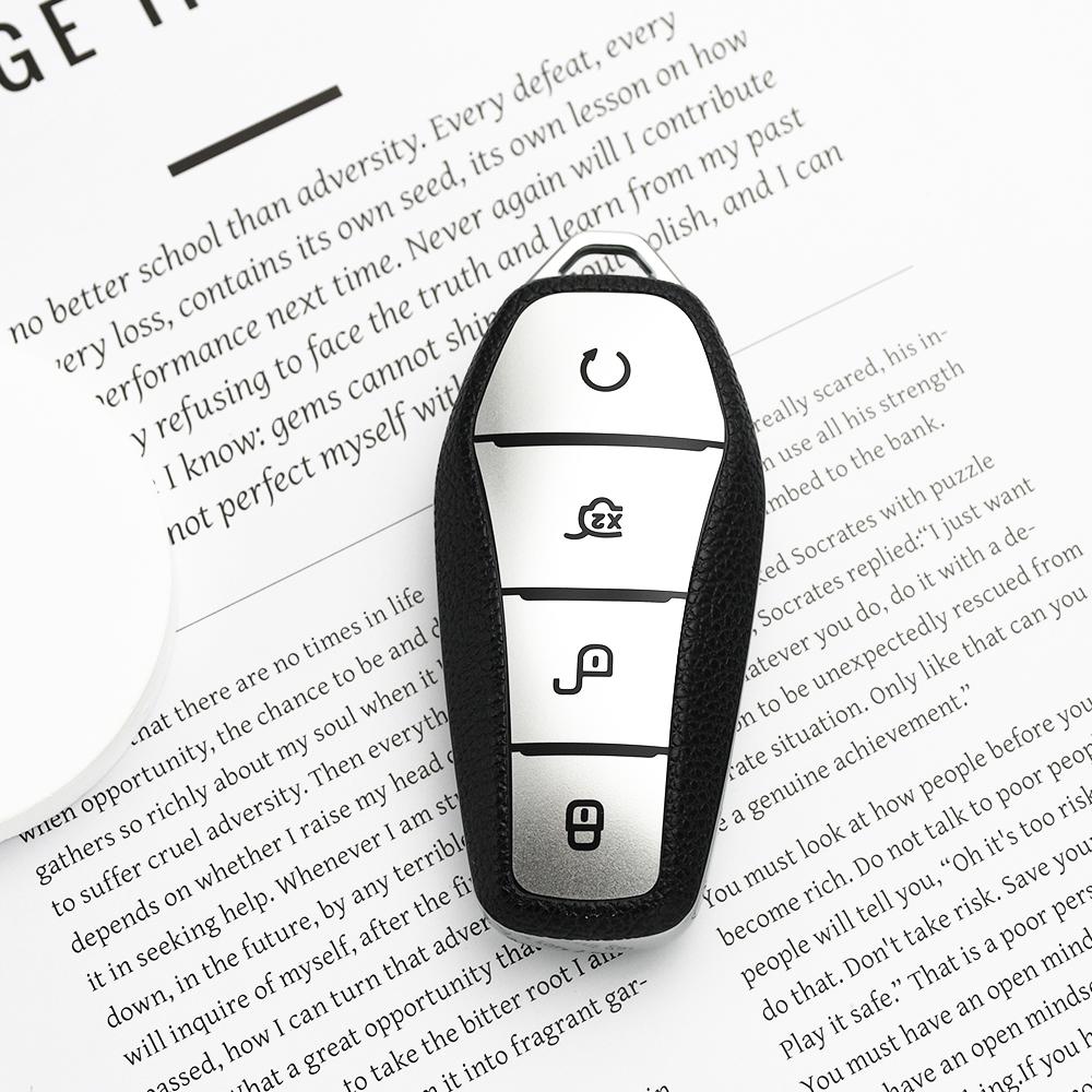 

TPU Leather Auto Shell Keyless Car Key Cover Case Holder Protector Accessories for BYD Qin PLUS Song Pro MAX Yuan Han Ev Tang Dm Dolphin E2 срібний