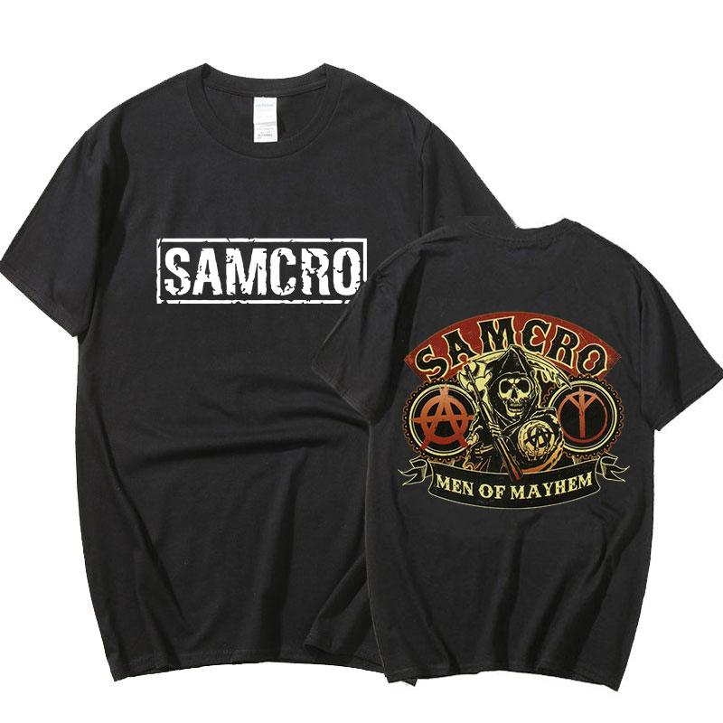 

Samcro Block Sons Of Anarchy Вдохновленная Мужская футболка Топ Летняя мода Уличная одежда Camiseta Masculina 100% хлопок Футболка