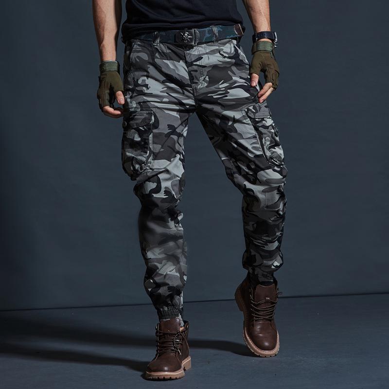 

Men s Trendy Camouflage Cargo Joggers - Slim Fit, Tapered Leg, Multiple Pockets 32