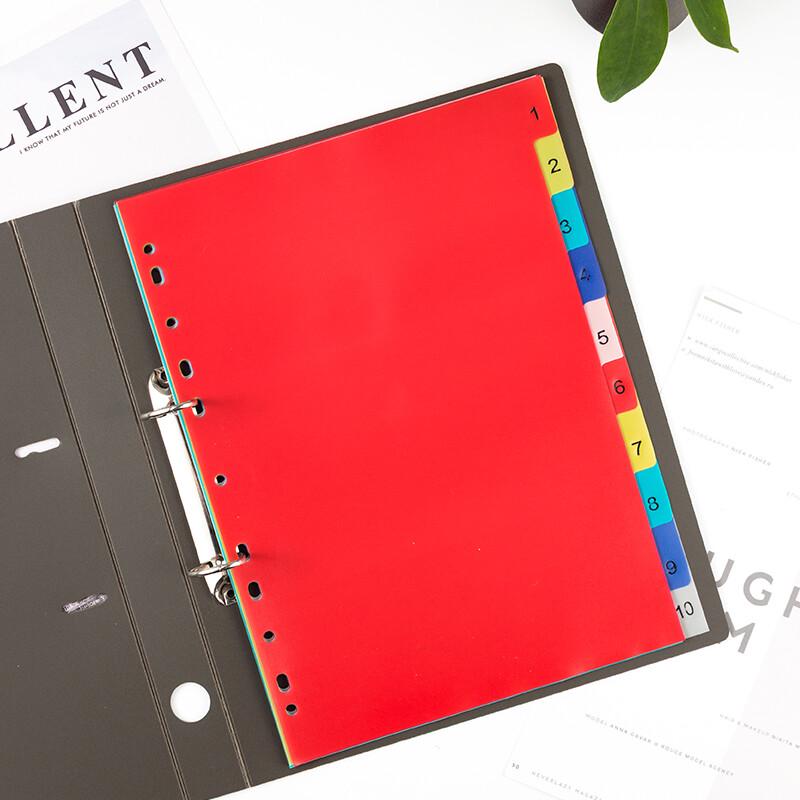 A4 Colored Numerical Index Dividers