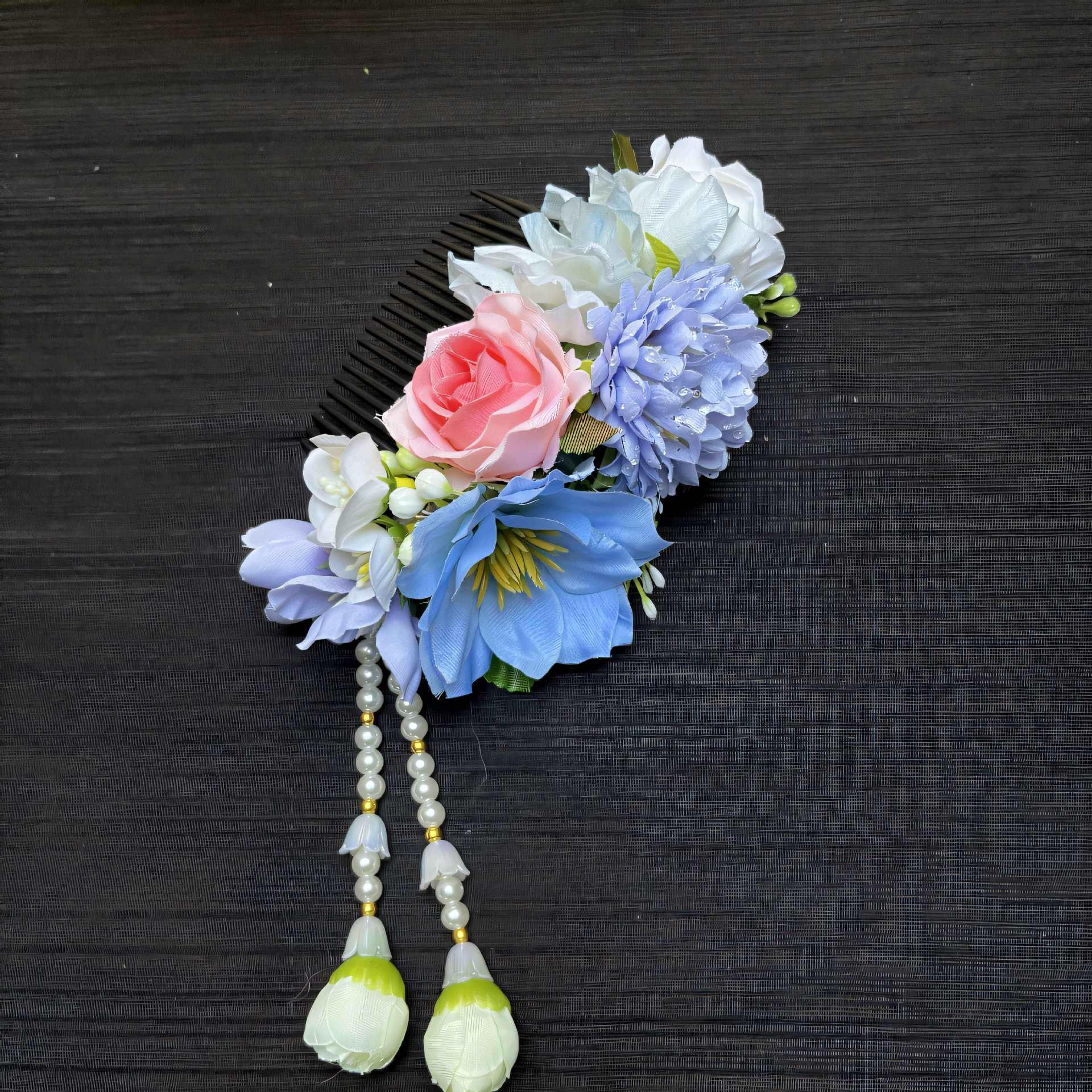 

Yunnan Dai Ethnic Dance Headdress: Handmade Liu Su Hair Comb for Performance & Photography.