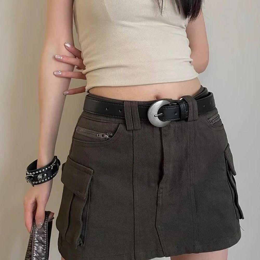 Designer Moon Waist Belt PU Leather Dress Jeans Belt Ins Style Women's Belt  Spicy Girls