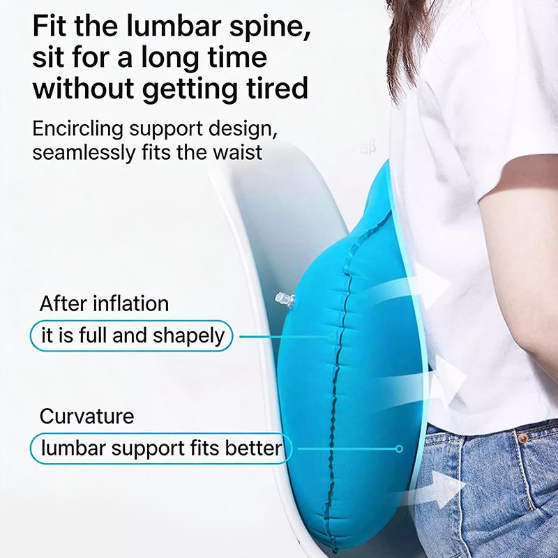 Ultralight Inflatable Pillow Flocking Neck Ergonomic PVC for Office Nap Outdoor Camping Travel Backpacking