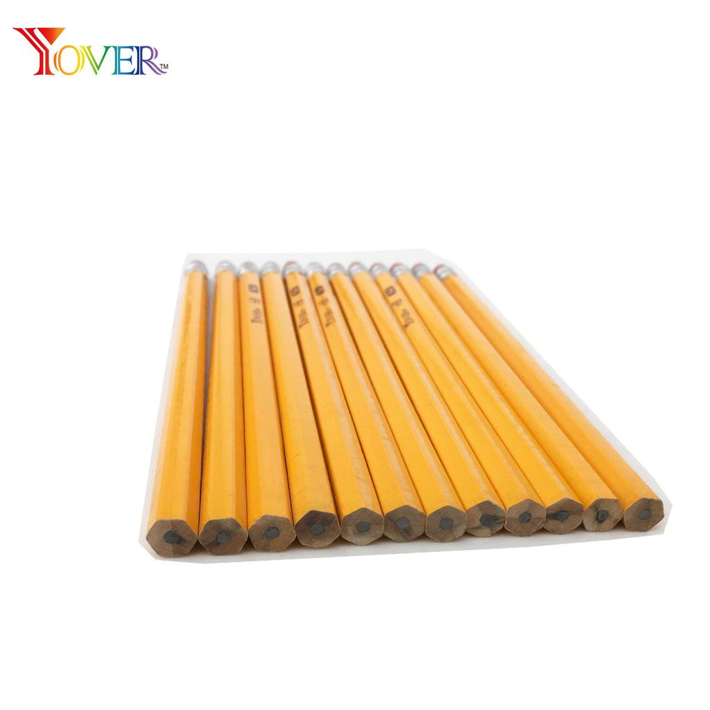 Yellow Pencil with Eraser on Top No.2 HB Sketching Pencil With Red Eraser