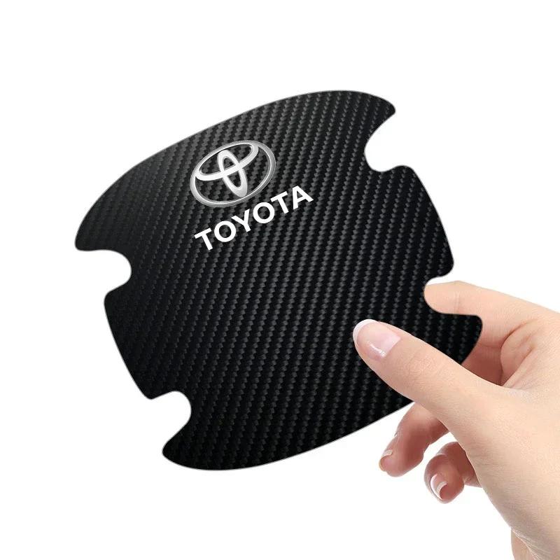 4 stk/sett Bil Dørhåndtak Anti-ripe Klistremerke Karbonfiber For Toyota TRD RAV4 Avensis Yaris Levin Reiz Crown Vios Tilbehør