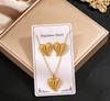 Gold Stainless Steel Necklace and Earrings: Chic, Versatile, and Luxurious.