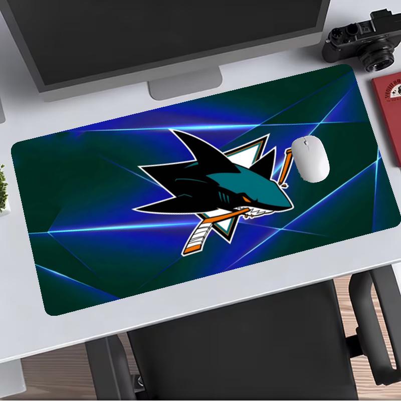 San Jose Sharks Extended Gaming Mouse Pad with Stitched Edges NonSlip Rubber Base Waterproof Desk Mat for Computer Laptop Office Gaming