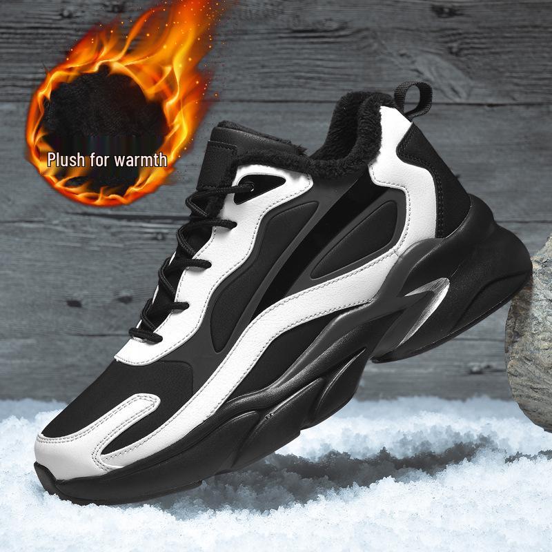 

Мужские зимние утепленные флисом толстые повседневные спортивные туфли: Универсальная модная обувь для пап больших размеров. 45