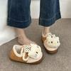 Cute kitten bow cotton shoes women's season new velvet warm bag head cotton shoes women