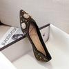 Fashion Metal Rivet Decoration Flats Women Luxury Rhinestone Design Pointed Toe Loafers for Women Soft Sole Comfort Mules Casual Shoes
