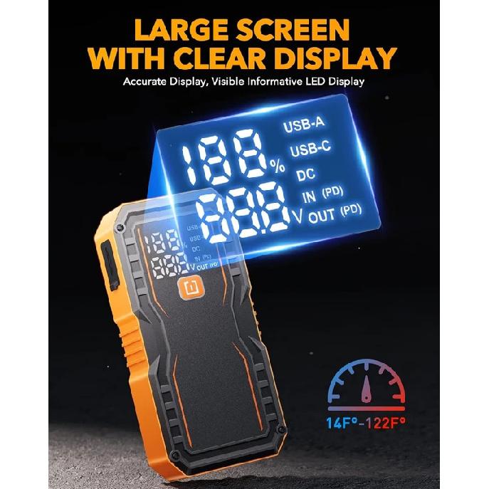 20000mAh Jump Starter for All Gas & Diesel Engines, 9000A Battery Jumper Starter Portable, 12V Jump Box with Quick Charger,Hot