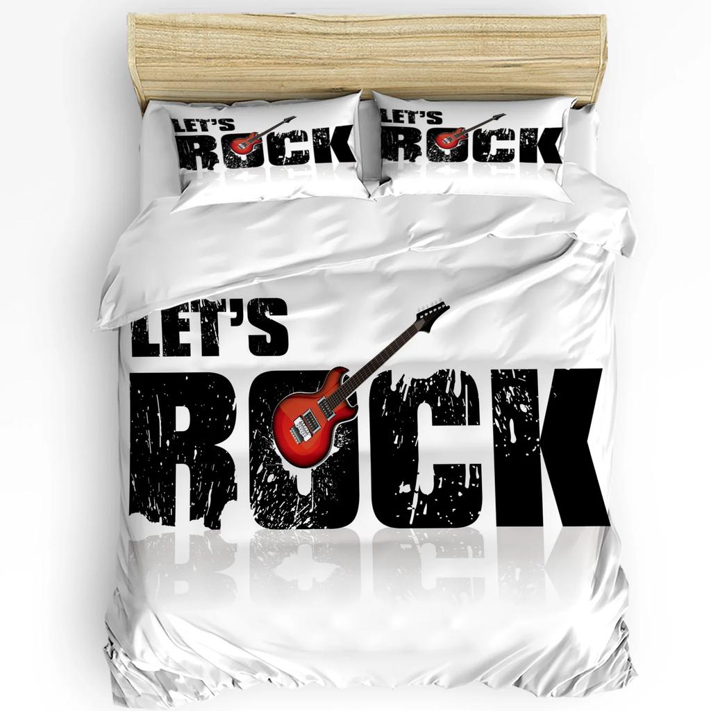 Colorful Guitar Rock Music Splash Art Duvet Cover 3pcs Bedding Set Home Textile Quilt Cover Pillowcases Bedding Set No Sheet