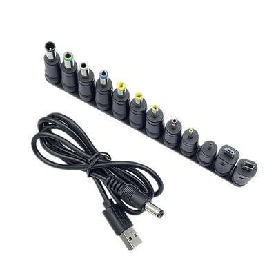 USB auf DC5.5x2.1mm 5V Ladekabel Universelles Stromkabel mit 12 Anschlussadaptern für mehrere elektronische Geräte