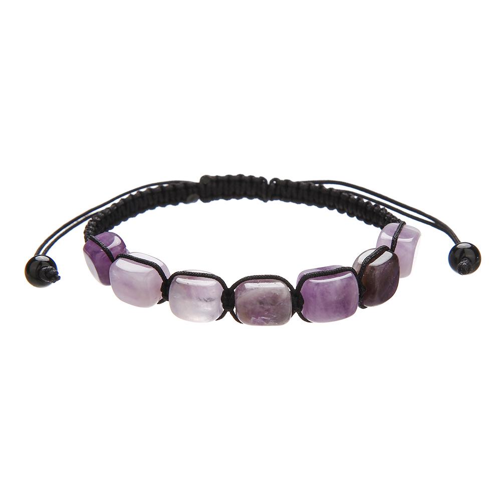 Zhouhang Natural Crystal Aventurine Amethyst Woven Bracelet Jewelry