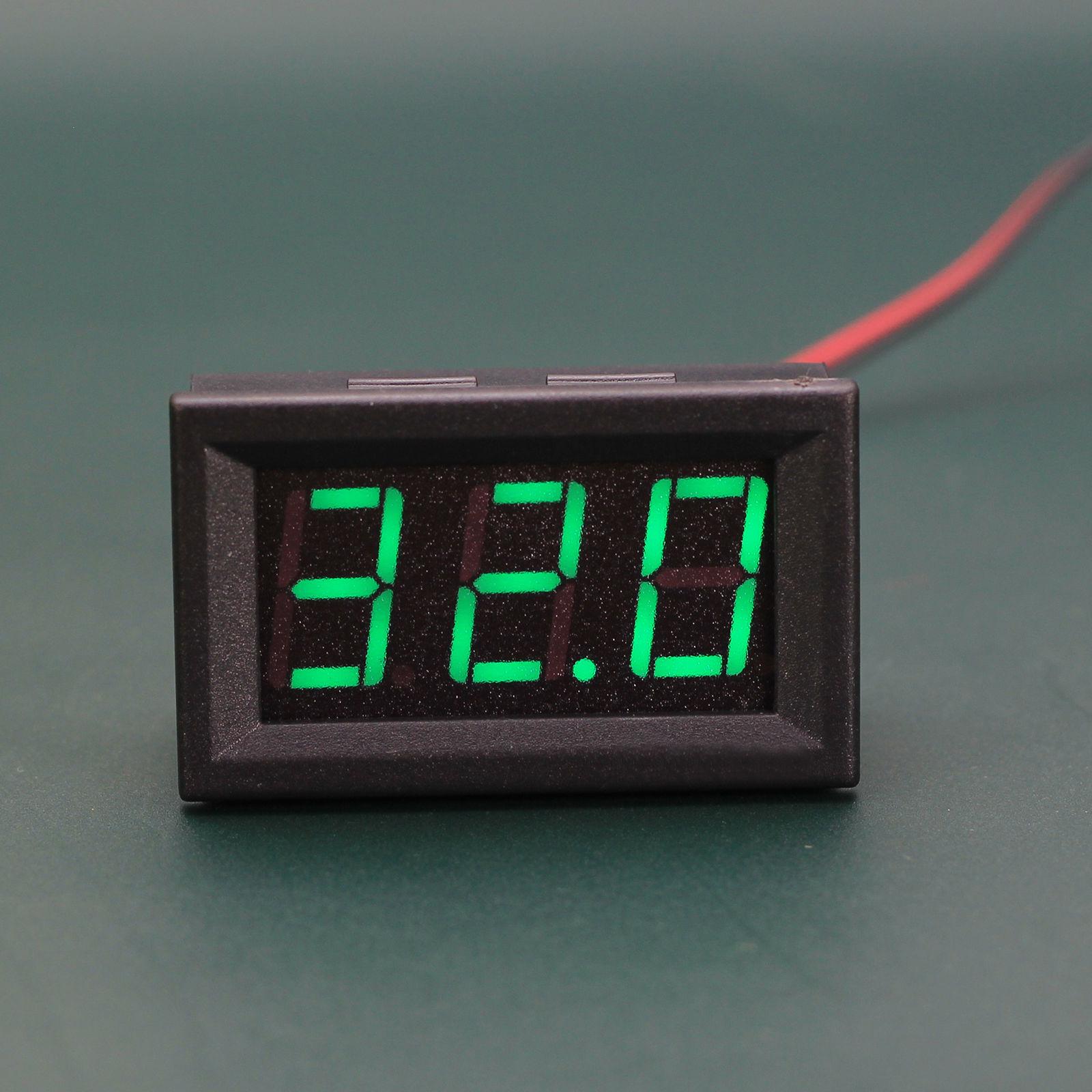 

Abs Digital Voltmeter Three-digit Two-wire Voltmeter Head Dc 5v-120v чорний/зелений