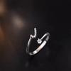 Sterling Adjustable Letter Zircon Ring Women Minimalist Fashion Jewelry Alphabet Initial