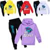 Conjunto de Sudadera con Capucha y Pantalones Jogger de Algodón de Dibujos Animados para Niños, para Jugar Activamente y Uso Casual