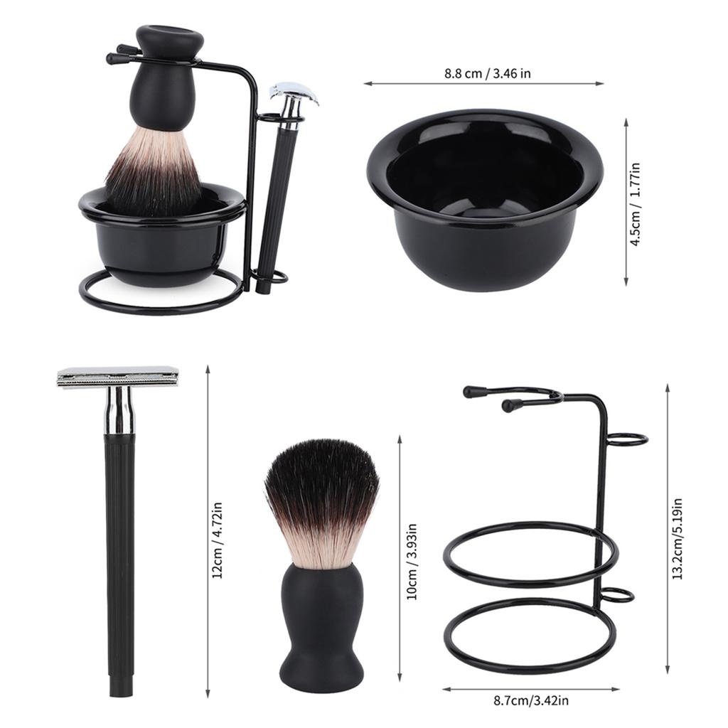Pánská sada na holení vousů Profesionální Bezpečný Holicí strojek Štětka Miska Stojan Držák Nástroj na holení knírku