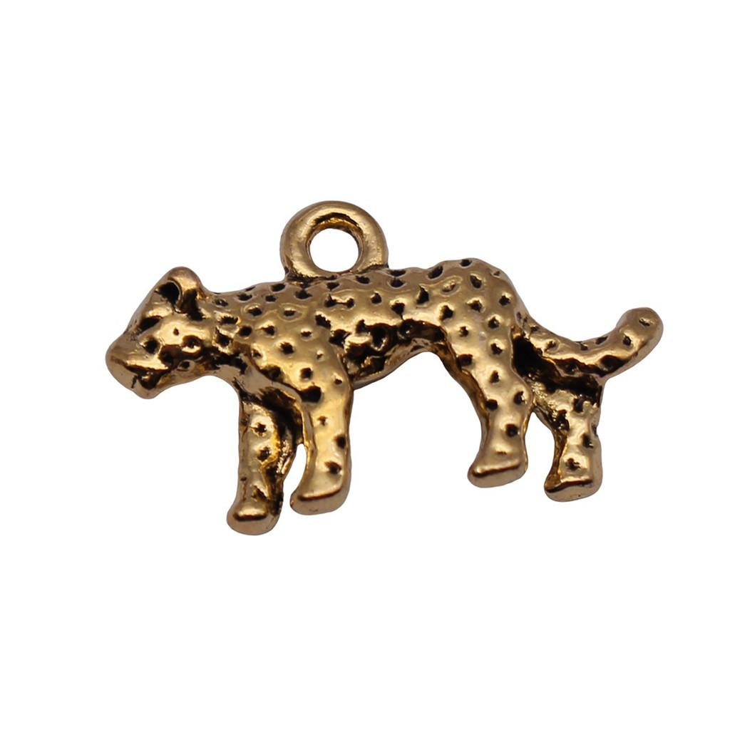 Retro Leopard Charms Metal Animal Pendants For Jewelry Making Handmade Supplies