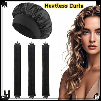 Heatless Curls Overnight - Heatless Hair Curler Set With 3 Curling Rods And Satin Cap, Hair Curlers To Sleep In - No Damage Hair