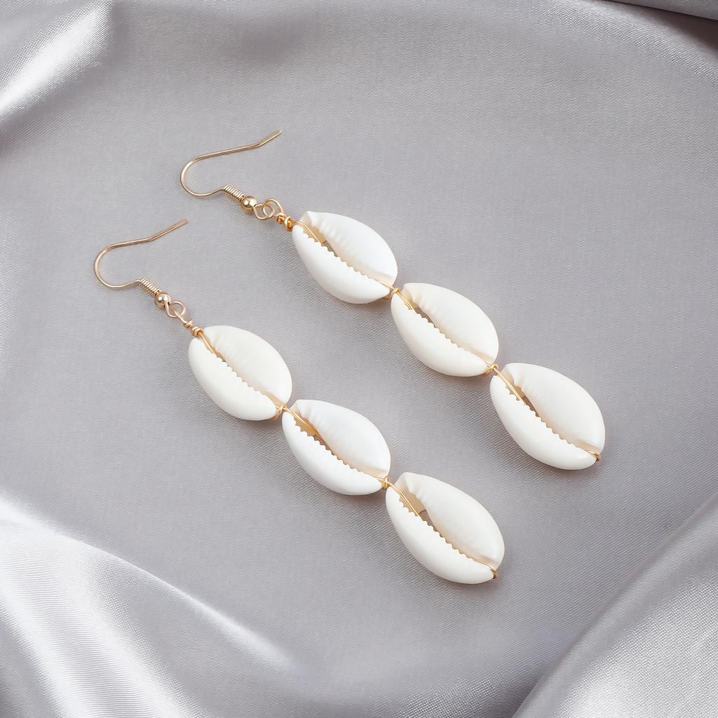 Jewelry, Summer Beach Vacation Wind Natural White Shell Earrings, High-End Sense, Simple And Popular Earrings