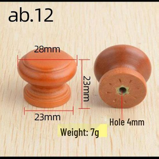Solid Paulownia Wood Round Drawer & Cabinet Handle