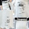 Women Skirt White Denim Long Skirts Letter Print Korean Style Fashion Hole Oversize Plus Size Female Skirts