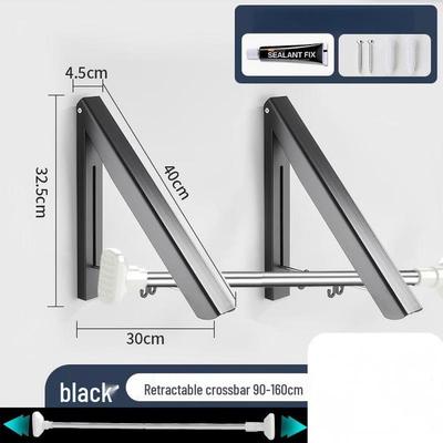 LISM Wall-Mounted Telescopic Folding Clothes Drying Rack