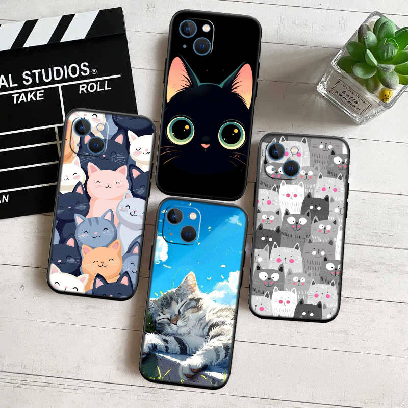 MH30 Cat Kitten Meow Phone Shell Case for iPhone 7 8 11 12 13 14 15 16 17 16E XS Pro Max XR X SE Air