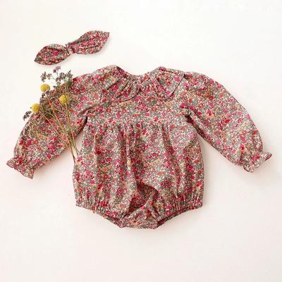 Abbigliamento per Bambina Primavera Estate Body a Manica Lunga Floreale per Neonato con Fascia Abbigliamento Neonato