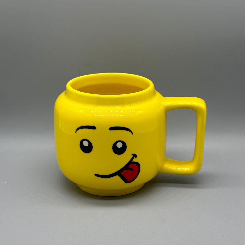 Creative Personality Cute Expression Ceramic Mug | Little Figure Head with a Smiling Face | Unique Gift Cup for Drinking Water.