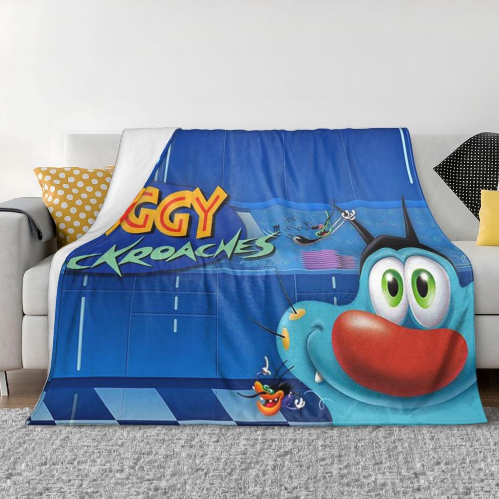 Animation Anime Film Oggy und die Kakerlaken Decken Weiche Warme Flanell Überwurfdecke Abdeckung für Bett Wohnzimmer Reise Sofa