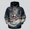 Santa Claus Reindeer 3D Printed Hoodie Men's And Women's Autumn And Winter Fashion Casual Pullover Christmas Holiday Party Top