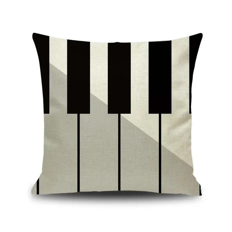 Piano Key Wonderful Notes Decorative Pillowcase Car Sofa Art Piece Office Seat Cushion Cover Home Decoration
