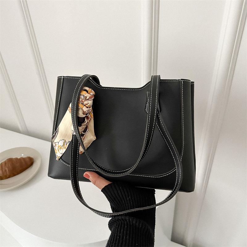 Silk Scarves, Foreign Style, Popular Large-Capacity Spring Urban Simplicity With Hanging Fashion Shoulder Commuter Tote Bag