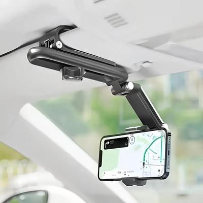 Universal 1080° Rotating Phone Holder for Car Sun Visor and Rearview Mirror Universal Model, Suitable for Cars, Trucks, Etc.