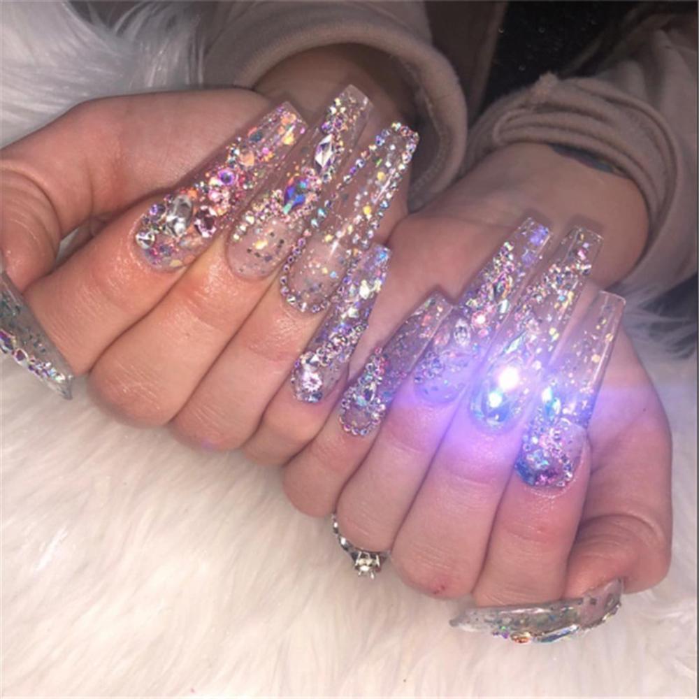 Buy 12 Grid/case Nail Rhinestone AB Clear Crystal 3D Nail Charms Flat Back  Gems Stones Flakes Diamond DIY Manicure Decoration at affordable prices —  free shipping, real reviews with photos — Joom