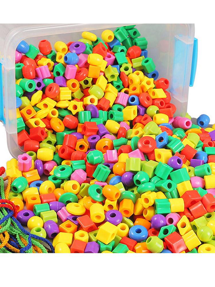 Montessori Educational Threading Stringing Beads Fine Motor Skills Occupational Therapy Toys Kids Crafts Learning Activities