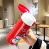 New Cute Christmas Thermos Water Bottle With Straw For Kids Vacuum Insulation Drinking Bottles Thermo Cup Couple Christmas Gift