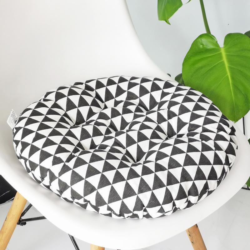 Coarse Cloth Round Style Cotton and Linen Style Seat Cushion Home Circular Cushion Japanese Style Futon Cushion Decoration