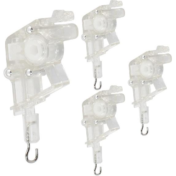 4 Pcs Low Profile Wand Tilter,Clear Heavy Duty Low Profile Rod Tilter with 7/32  Hexagon Shaped Gear Hook Connection for 2 inch Horizontal Blinds 7/32  Hexagon Shaped
