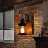 Single Head Industrial Retro Solid Wood Wall Lamp Nostalgic Style  Decorative for Home Corridor Courtyard Bar Cafe Door Lighting